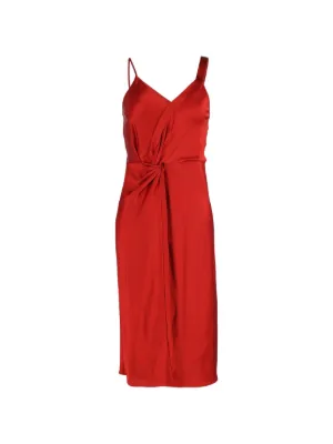 open lace back dress T by Alexander Wang // Red Satin Draped Dress  VSP Consignment