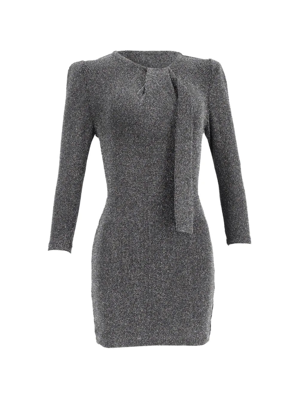 IRO tie-neck long-sleeve mini dress - Grigio