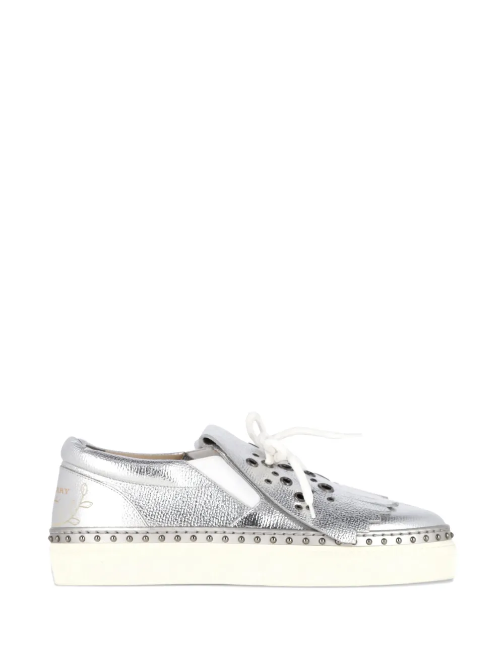 Burberry Pre-Owned Kiltie fringe detail slip-on sneakers - Argento