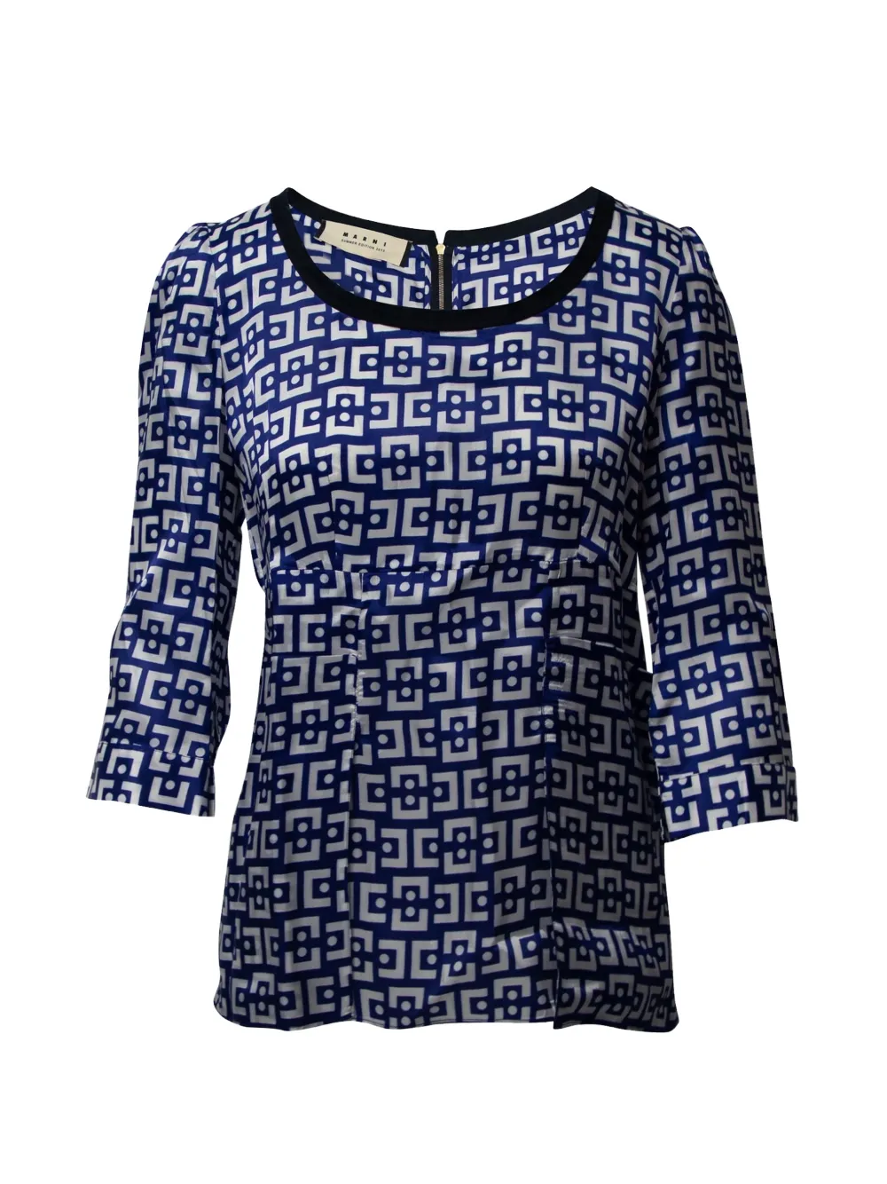 Marni Pre-Owned geometric-pattern blouse - Blu