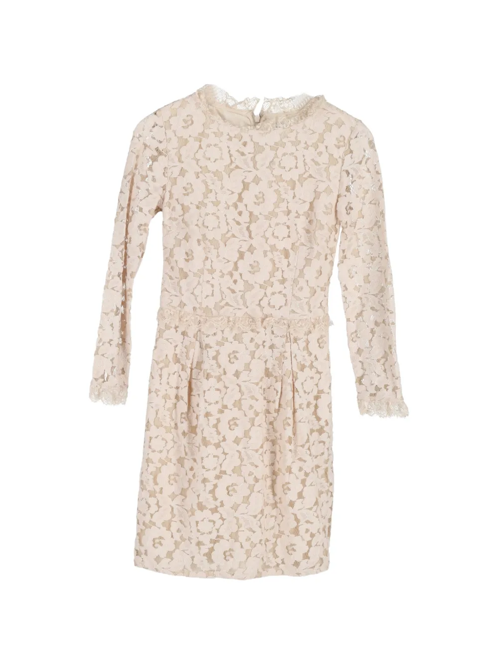 Alice By Temperley floral-lace long-sleeve mini dress - Toni neutri