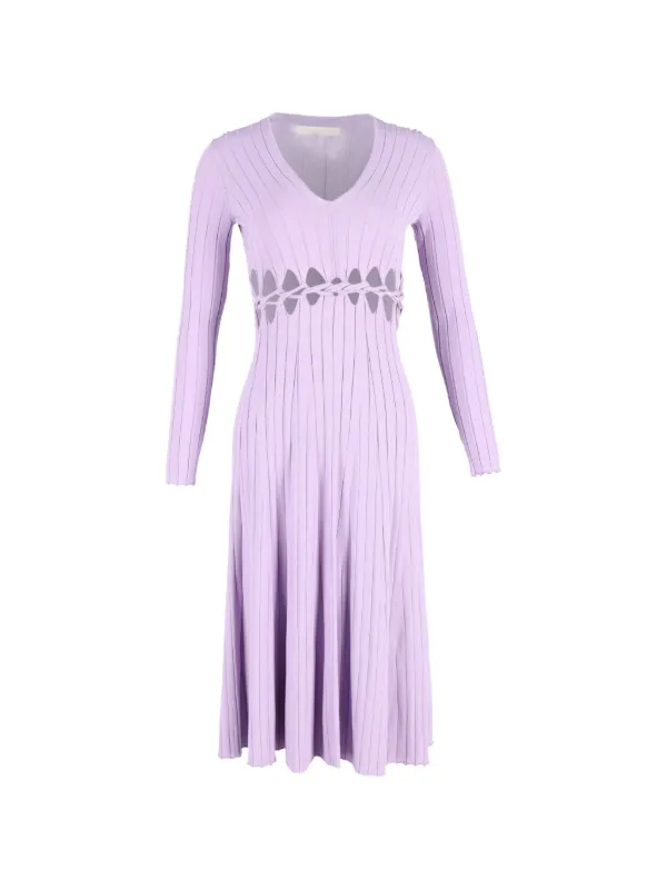 dion lee purple dress Dion Lee Pinnacle ribbed-knit Midi Dress | Purple