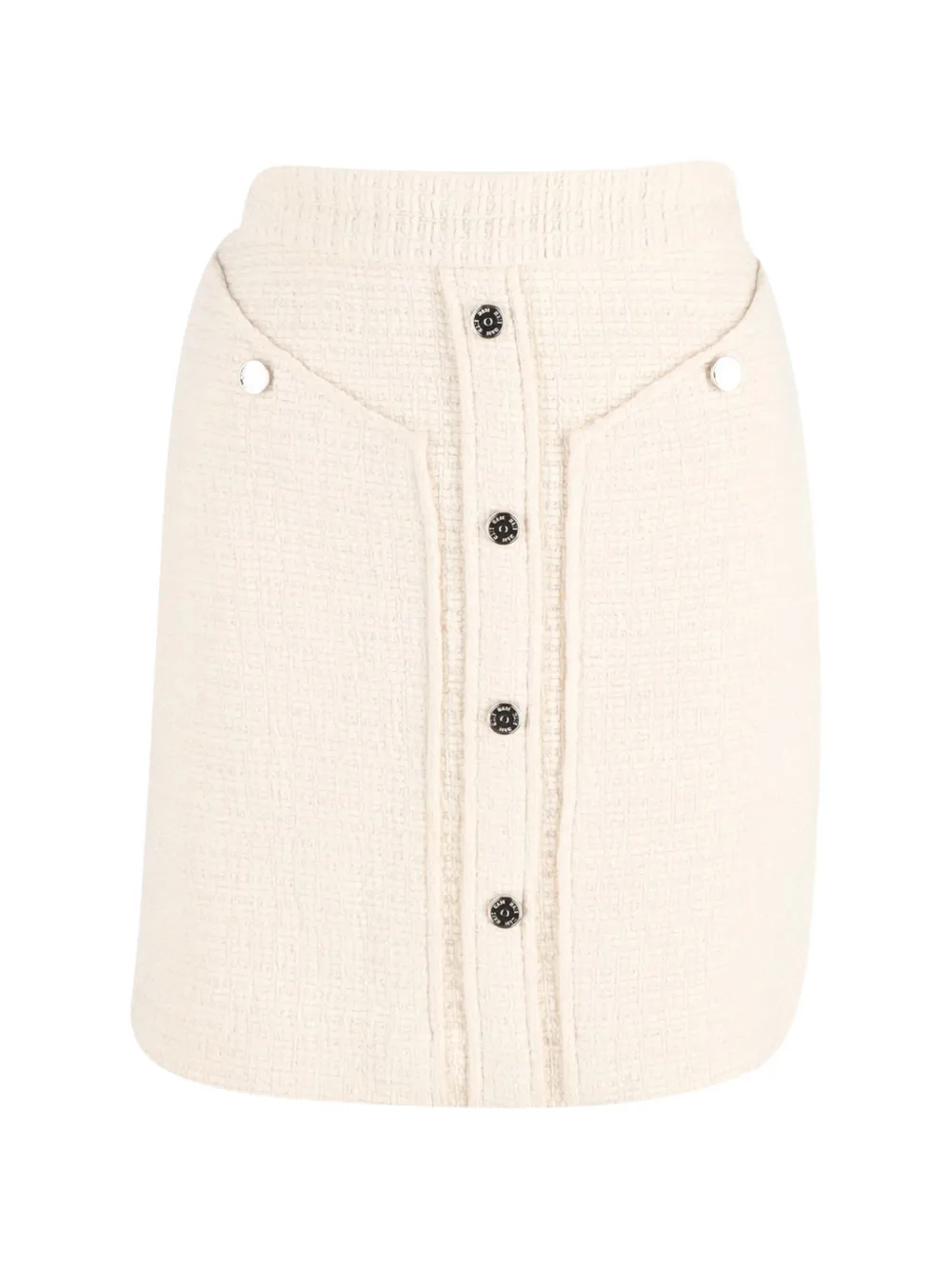 Maje button-embellished tweed skirt - Toni neutri