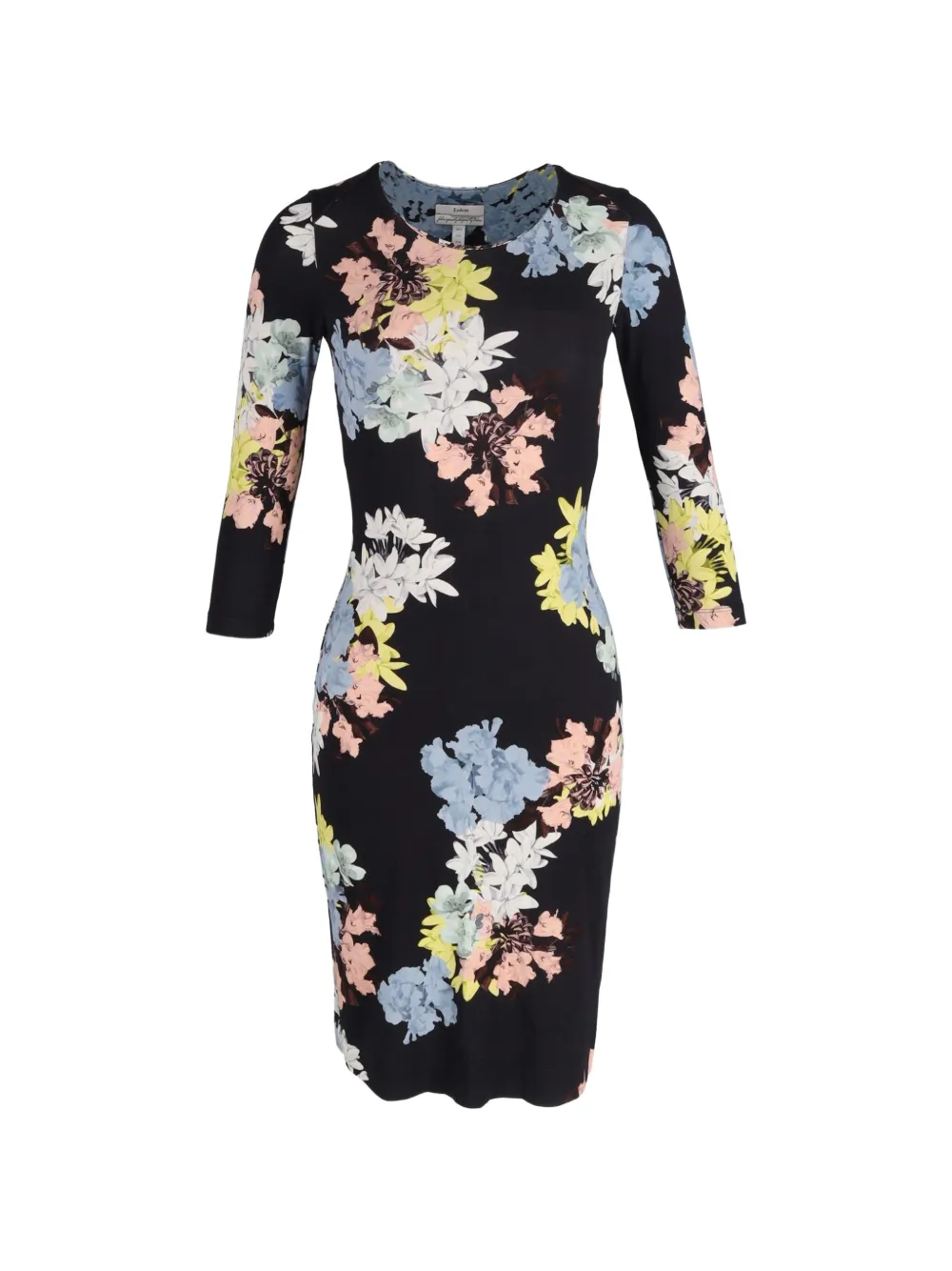 ERDEM Floral round-neck dress - Nero