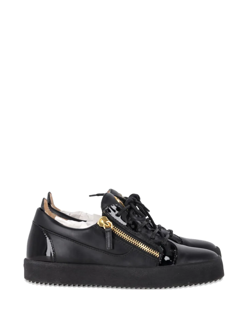 Giuseppe Zanotti Vintage zip-detail leather sneakers - Nero