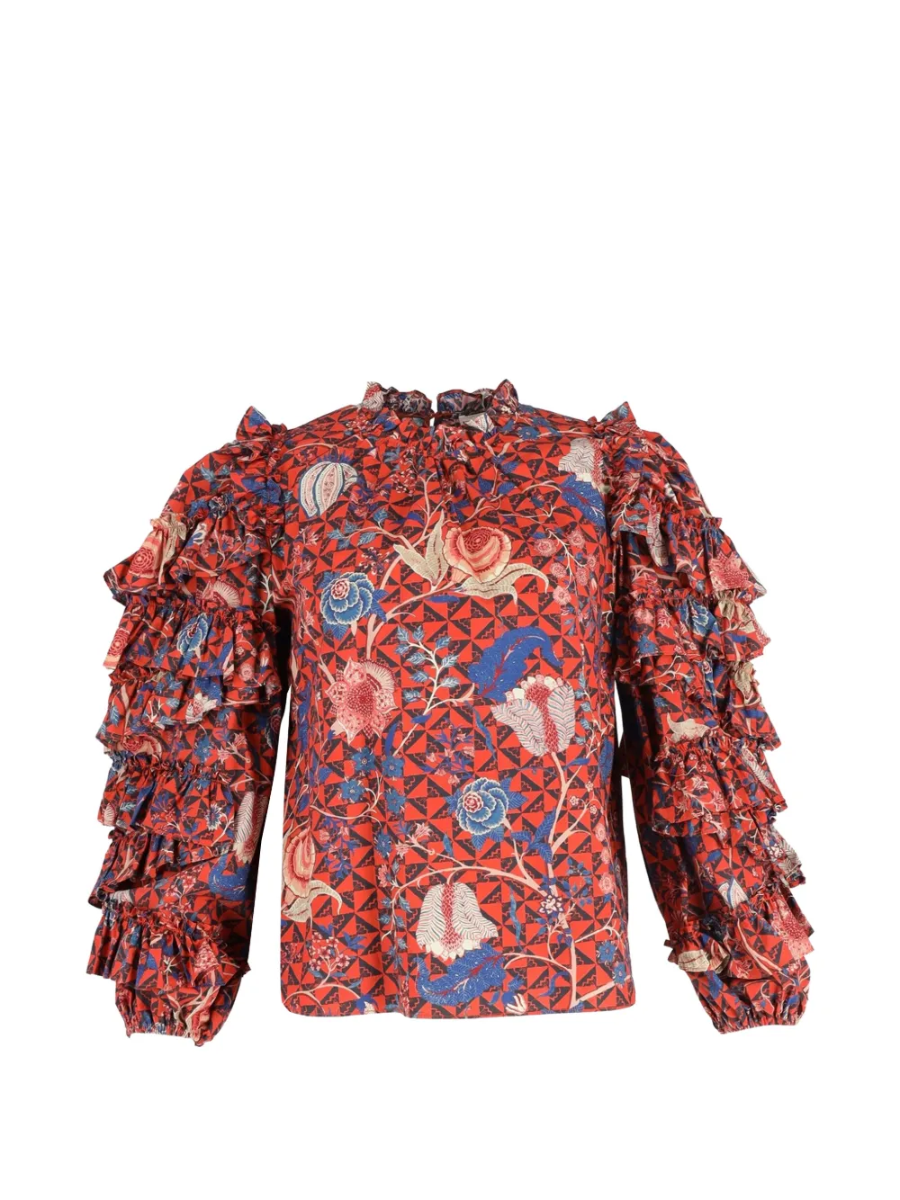 Ulla Johnson ruffled-sleeve top - Rosso