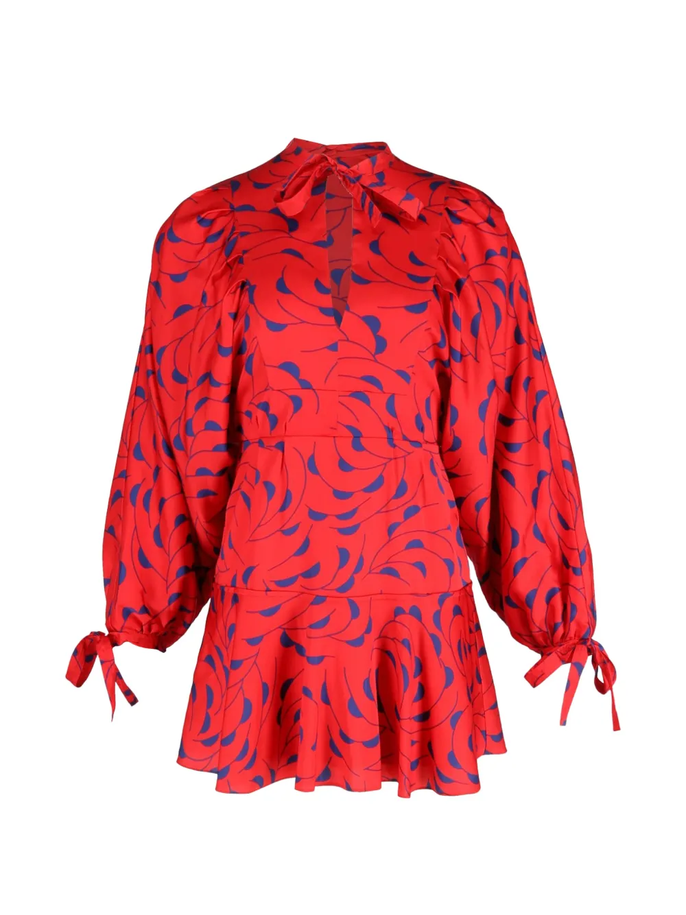 Self-Portrait printed mini dress - Rosso