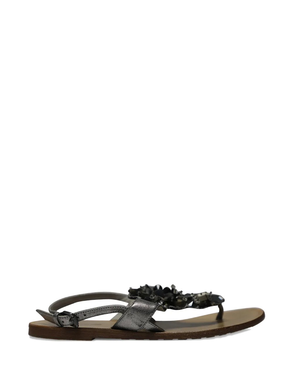 Lavender Label Vera Wang Vintage rhinestone T-bar sandals - Argento