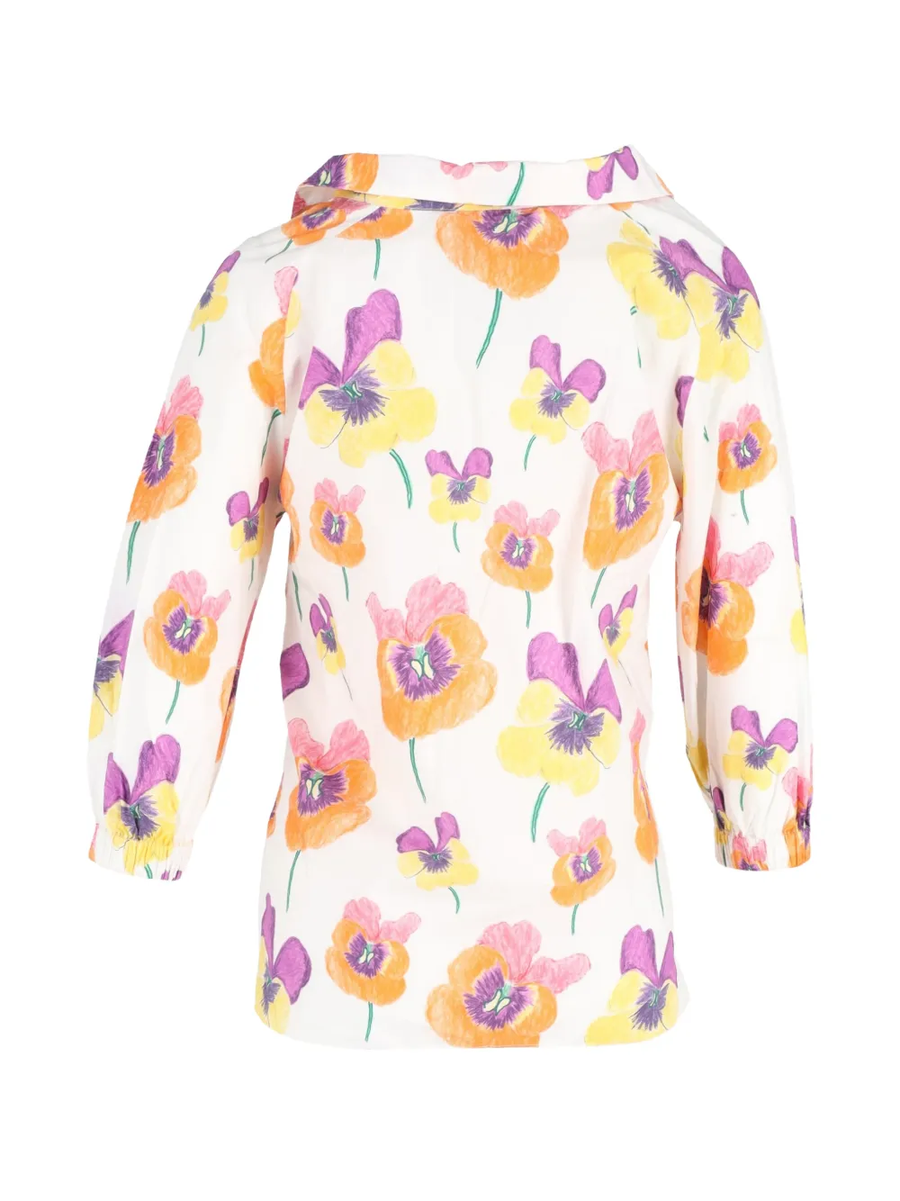Floral-Print V-Neck Shirt