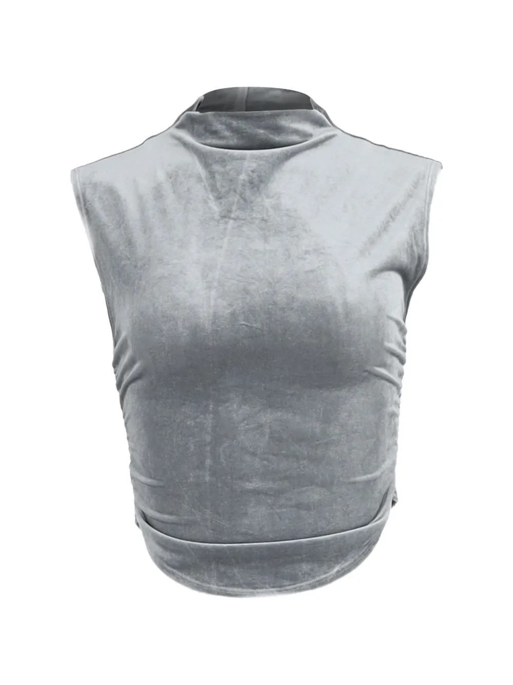 Pre-owned Reformation Mock-neck Sleeveless Crop Top In Gray