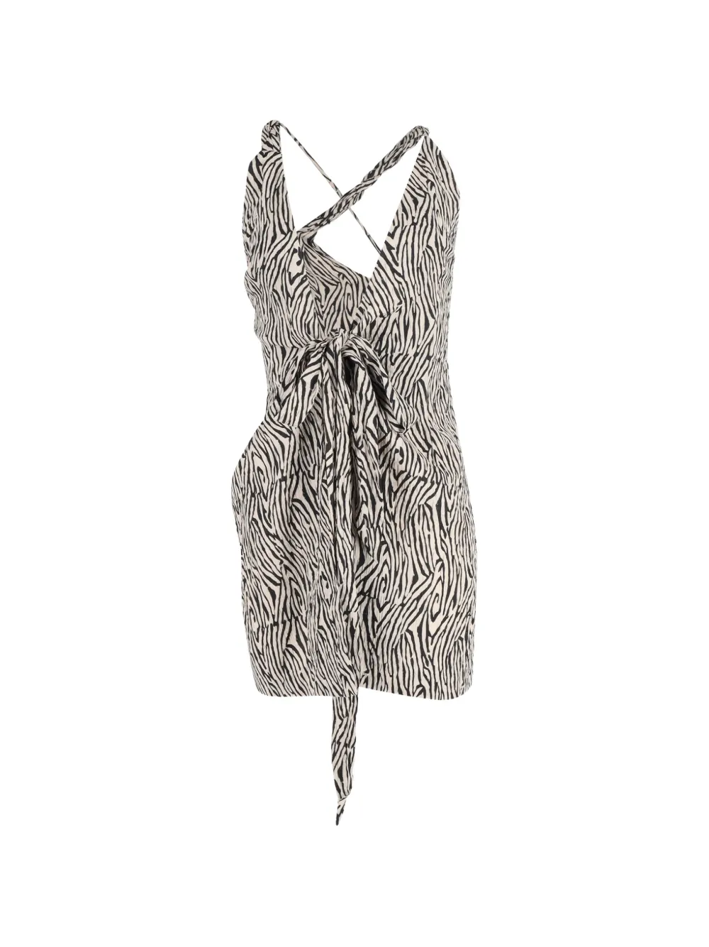 Nanushka wrap crinkled mini dress - Toni neutri