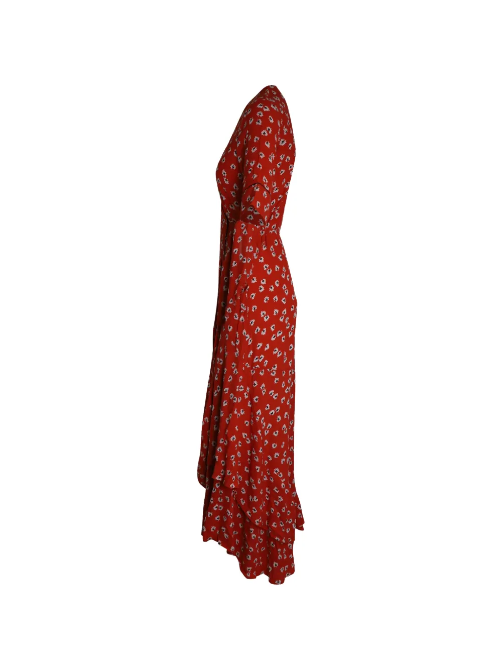 GANNI wrap floral maxi dress - Rosso