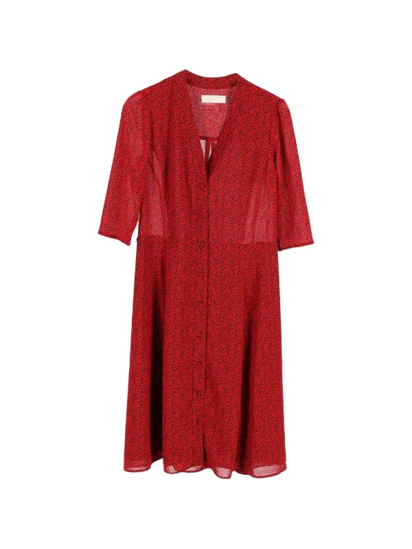 Michael Kors Vintage heart-print Button Dress | Red | FARFETCH ID