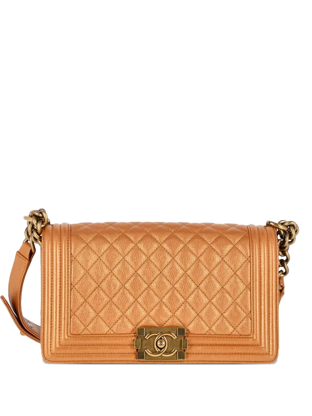 CHANEL Pre-Owned quilted chain medium boy flap bag - Marrone