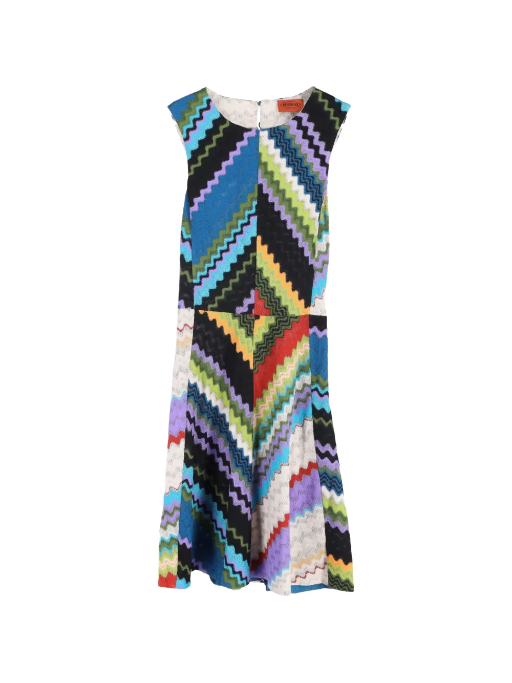 Missoni Pre-Owned graphic-pattern sleeveless midi dress - Blu