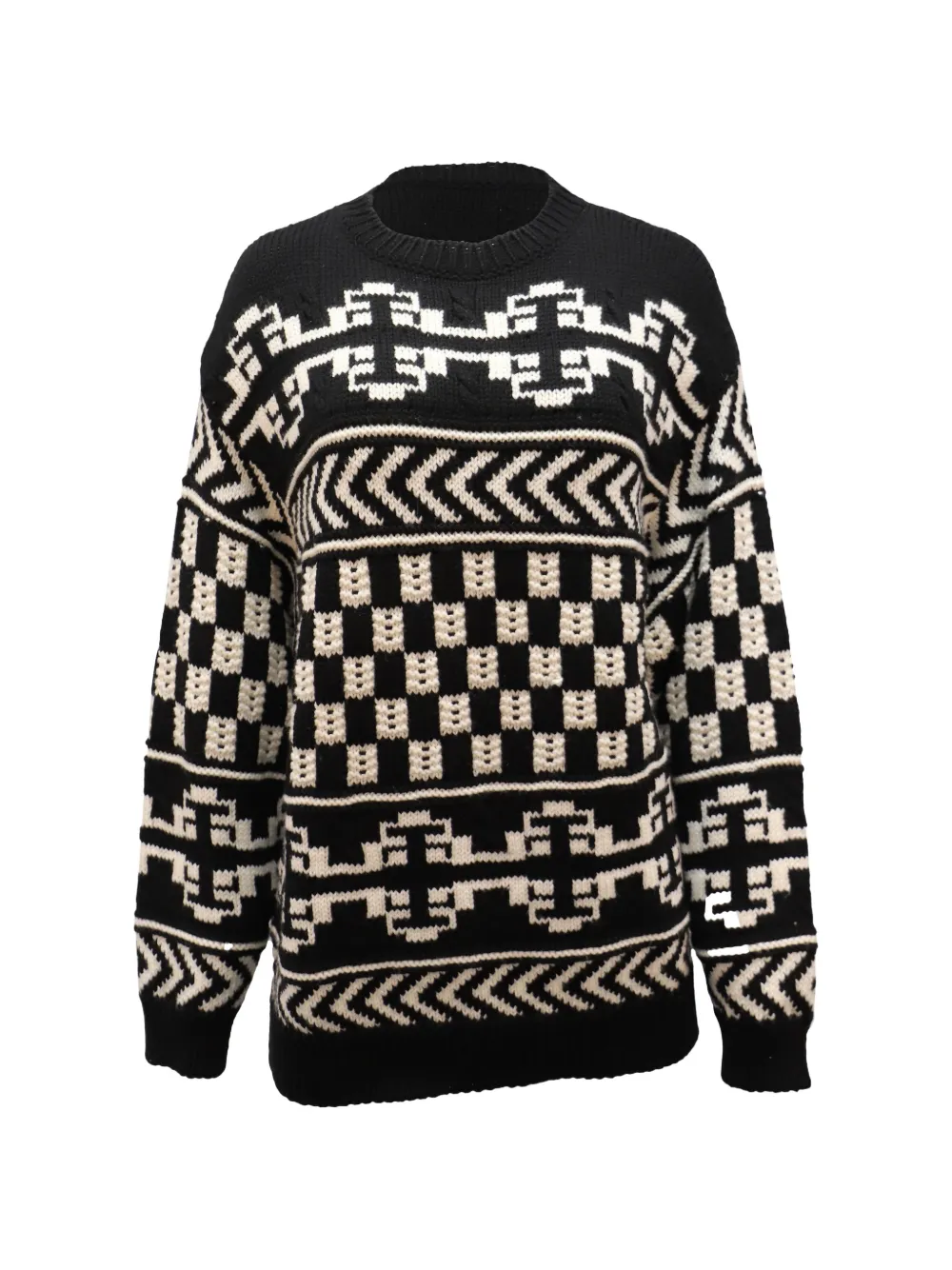 Alanui Aztec print wool sweater - Nero