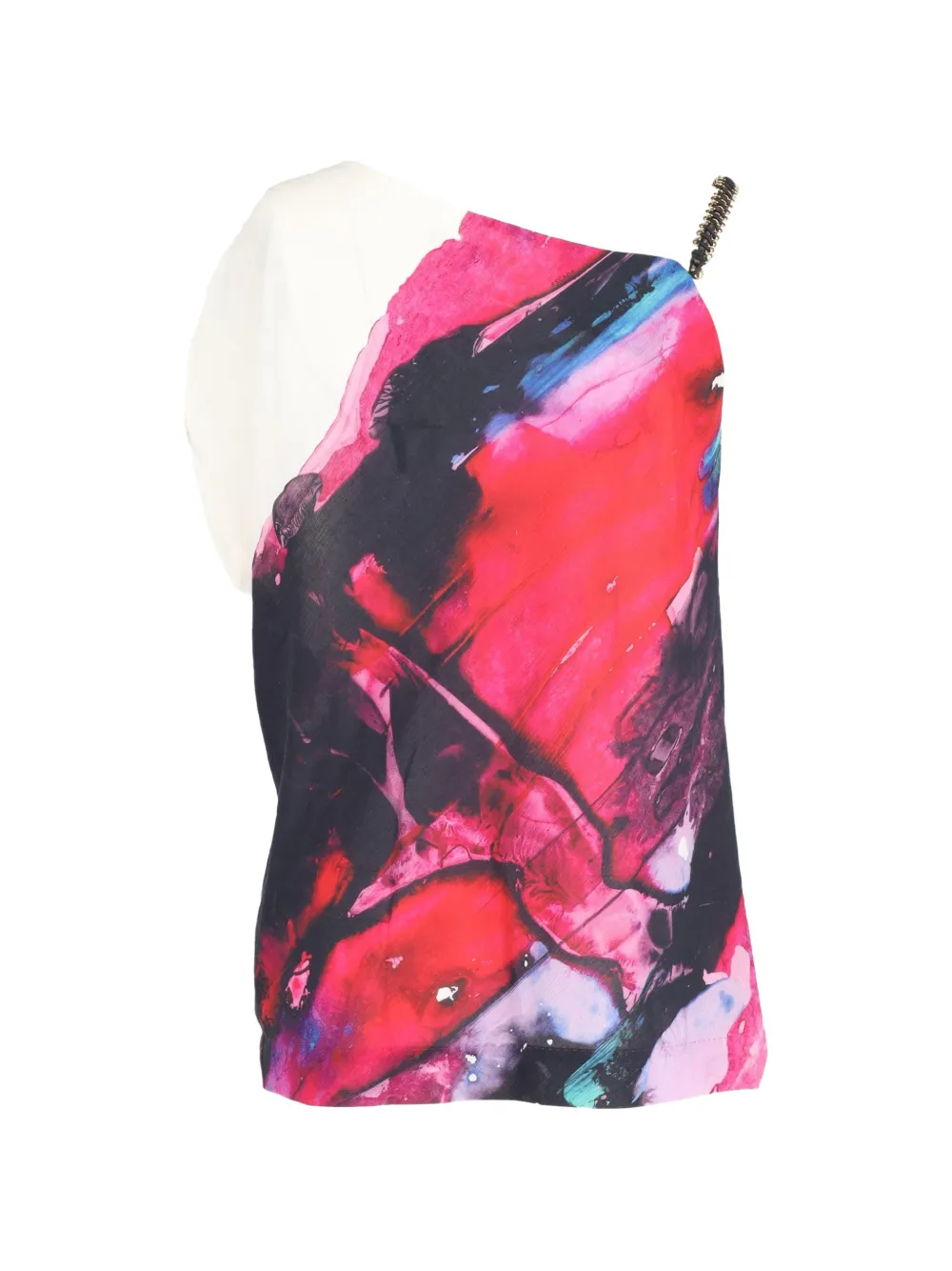 Chain-Detail Printed Blouse