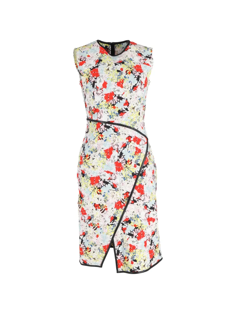 ERDEM Josette floral print wrap dress - Bianco