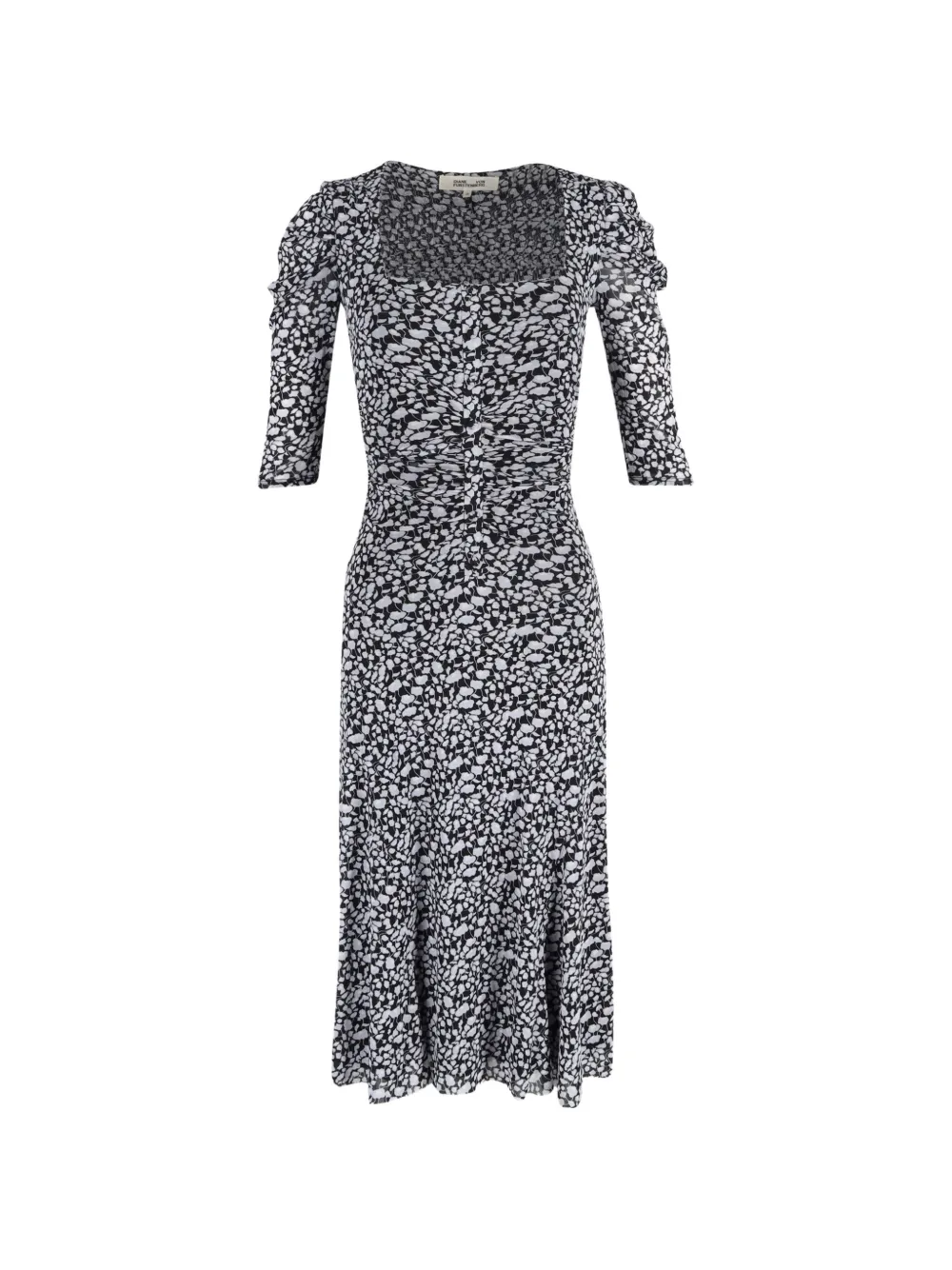 Diane Von Furstenberg Vintage square-neck printed midi dress - Schwarz