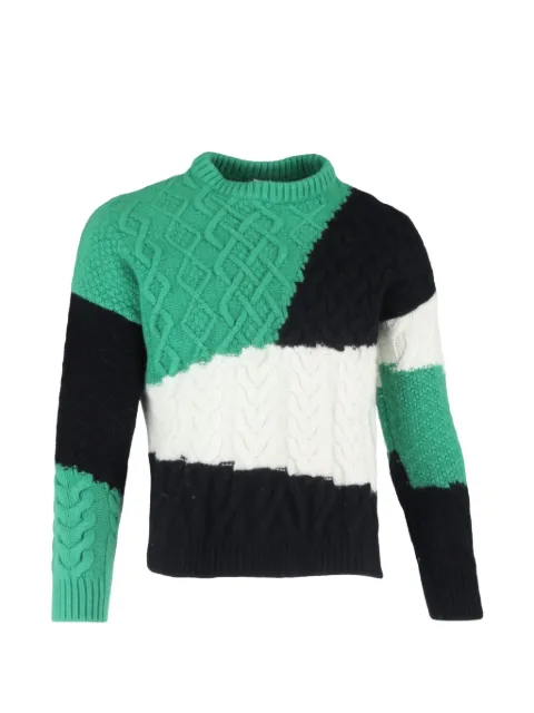 Loewe Pre-Owned cable-knit colourblock sweater