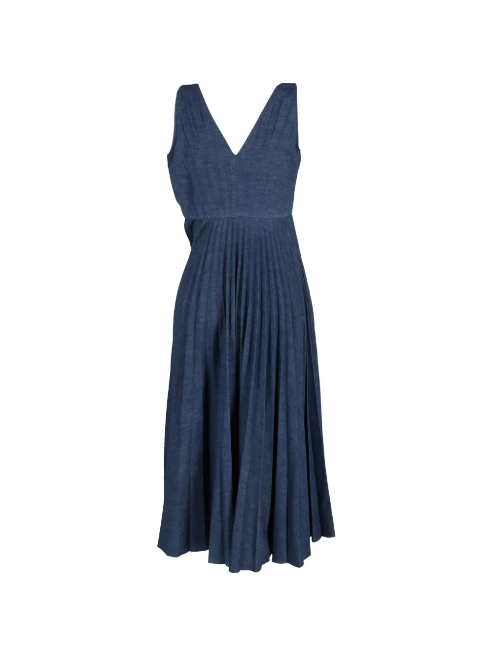 Pleated V-Gold Maxi Dress