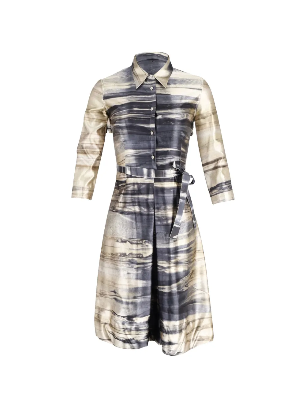 Prada Pre-Owned tie-belt printed shirt dress - Toni neutri