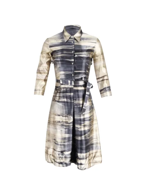 Prada Pre-Owned tie-belt printed shirt dress