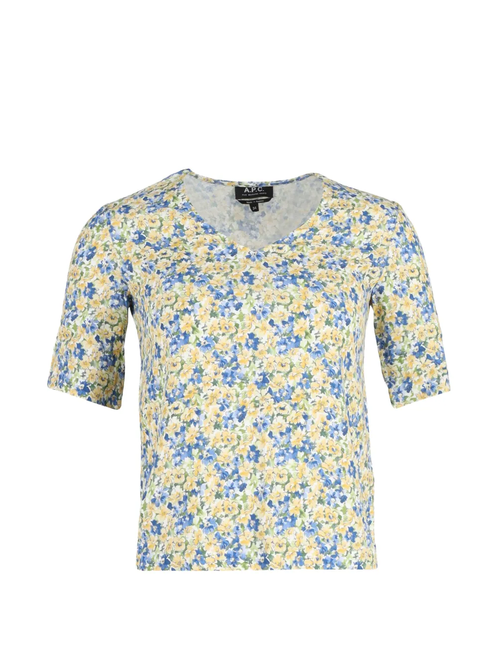 A.P.C. V-neck floral print blouse - Giallo