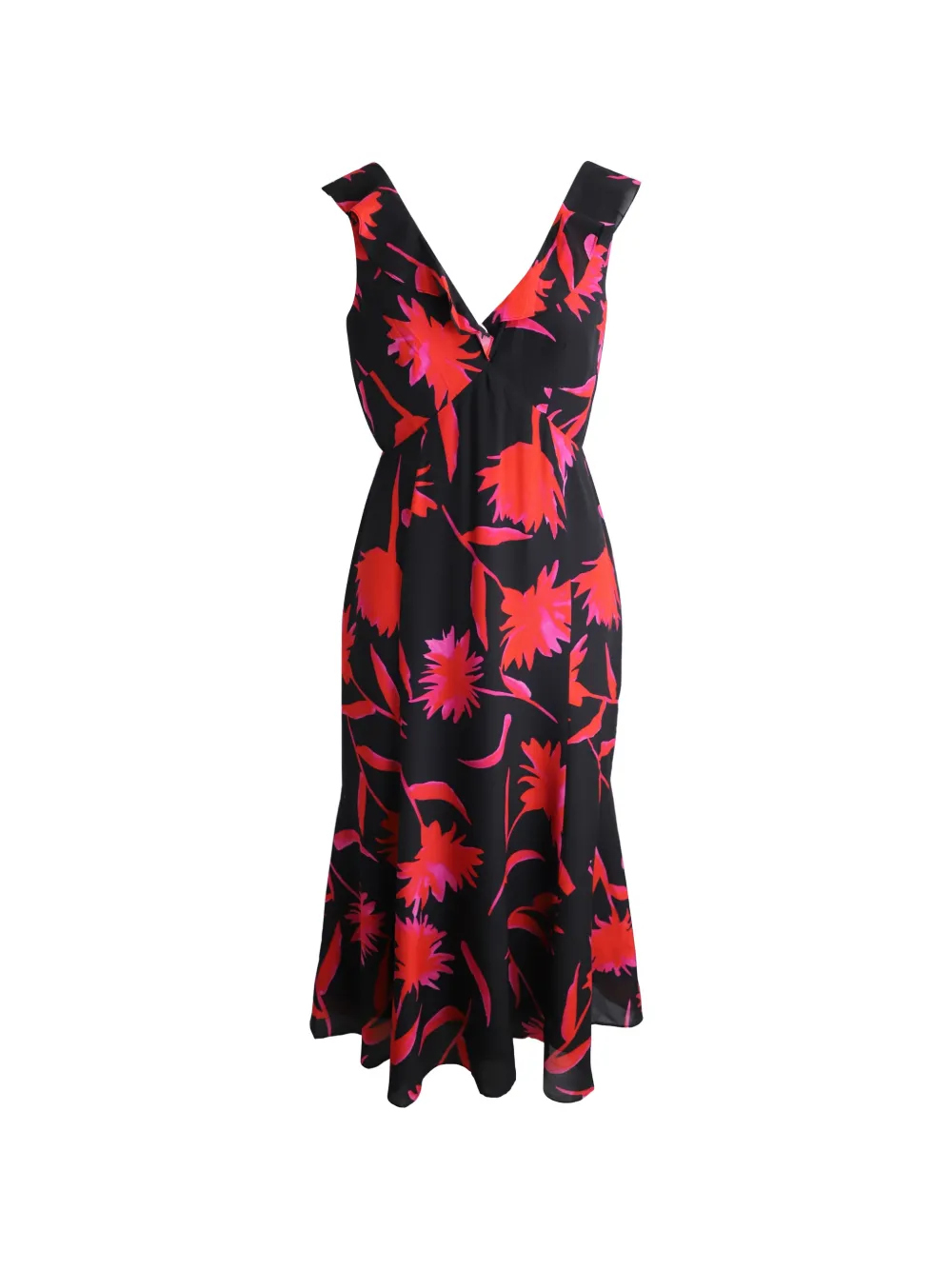 Saloni Holly floral sleeveless dress - Nero