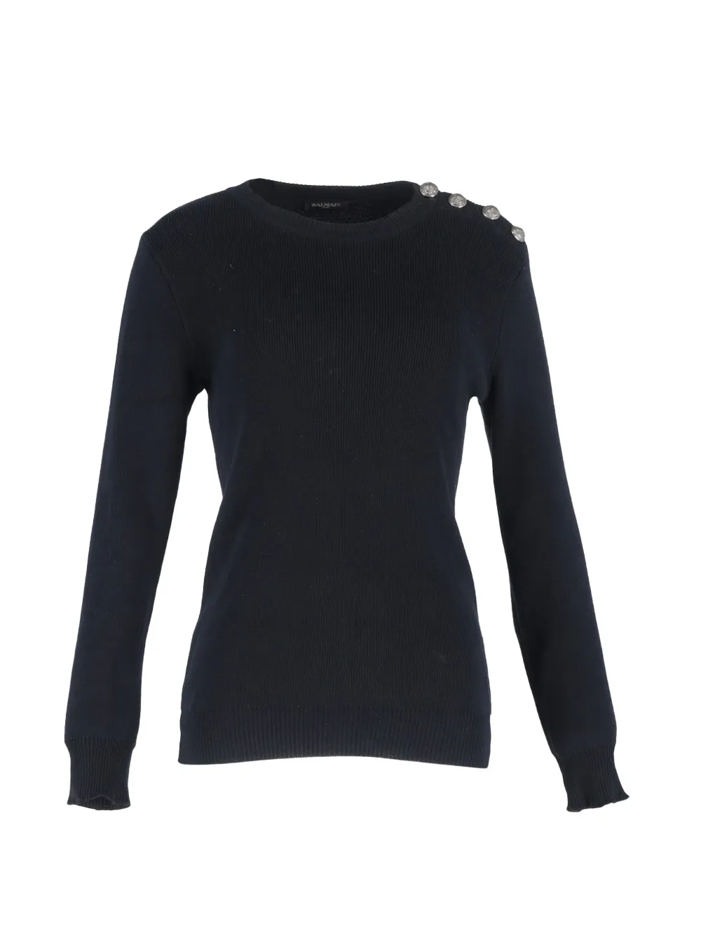 Balmain Pre-Owned button detail knit sweater - Blu