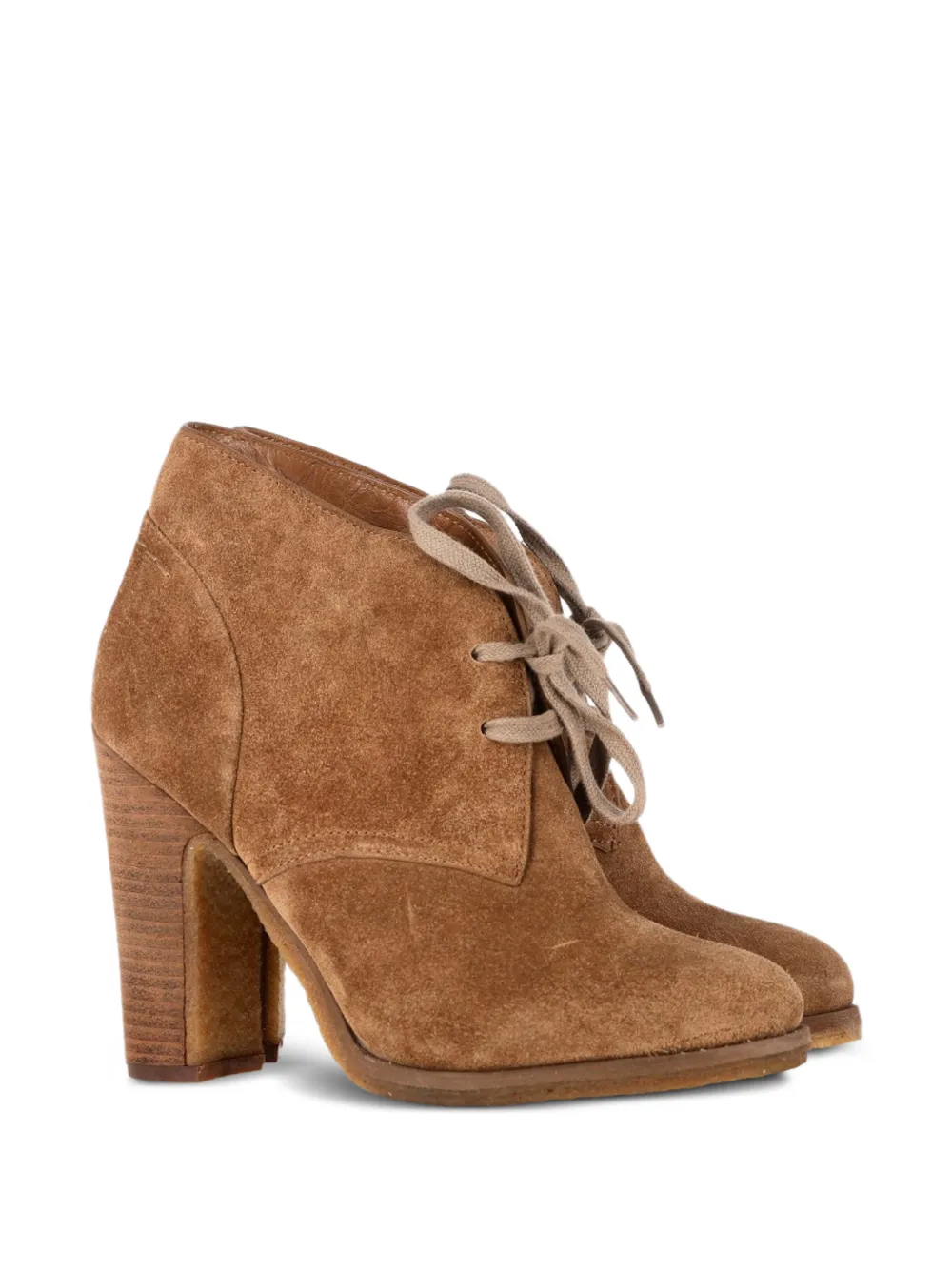 See By Chloé Vintage lace-up heeled boots - Braun