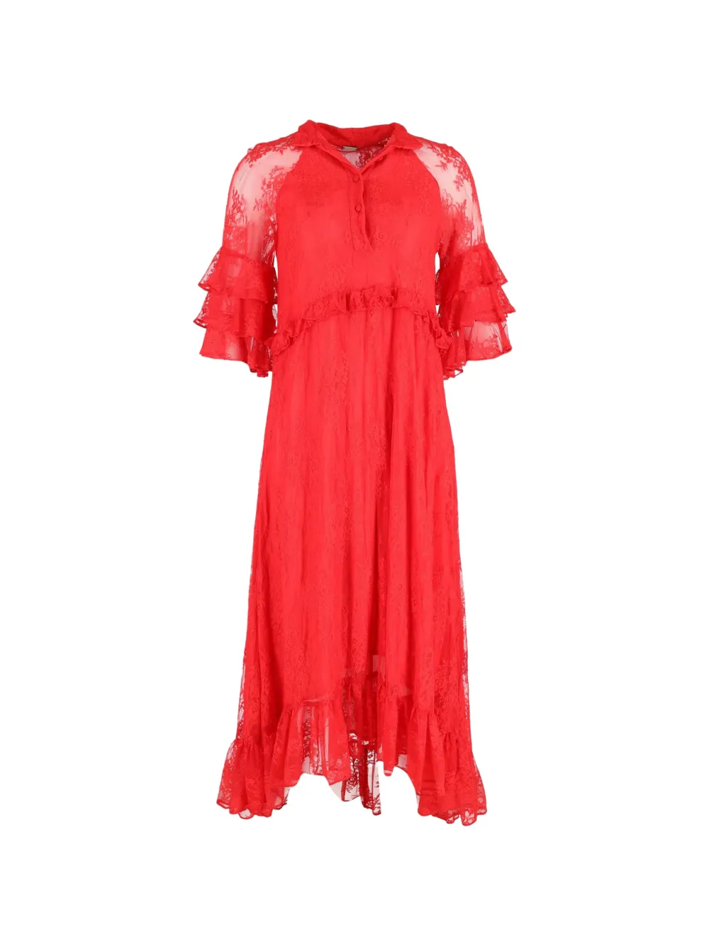 Dodo Bar Or ruffled silk dress - Rosso