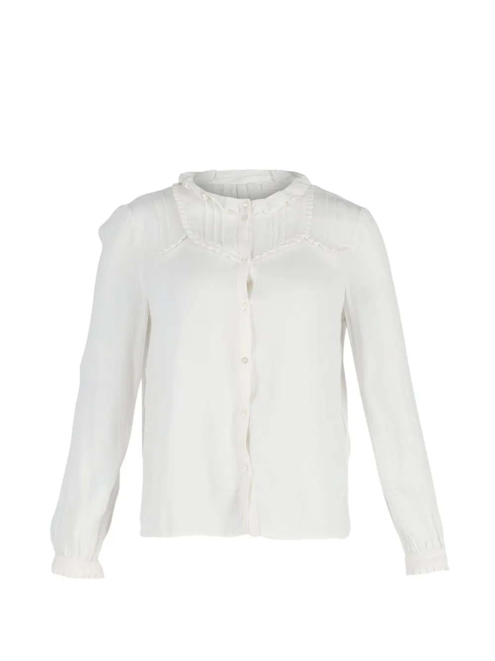 Maje ruffled buttoned blouse - Bianco