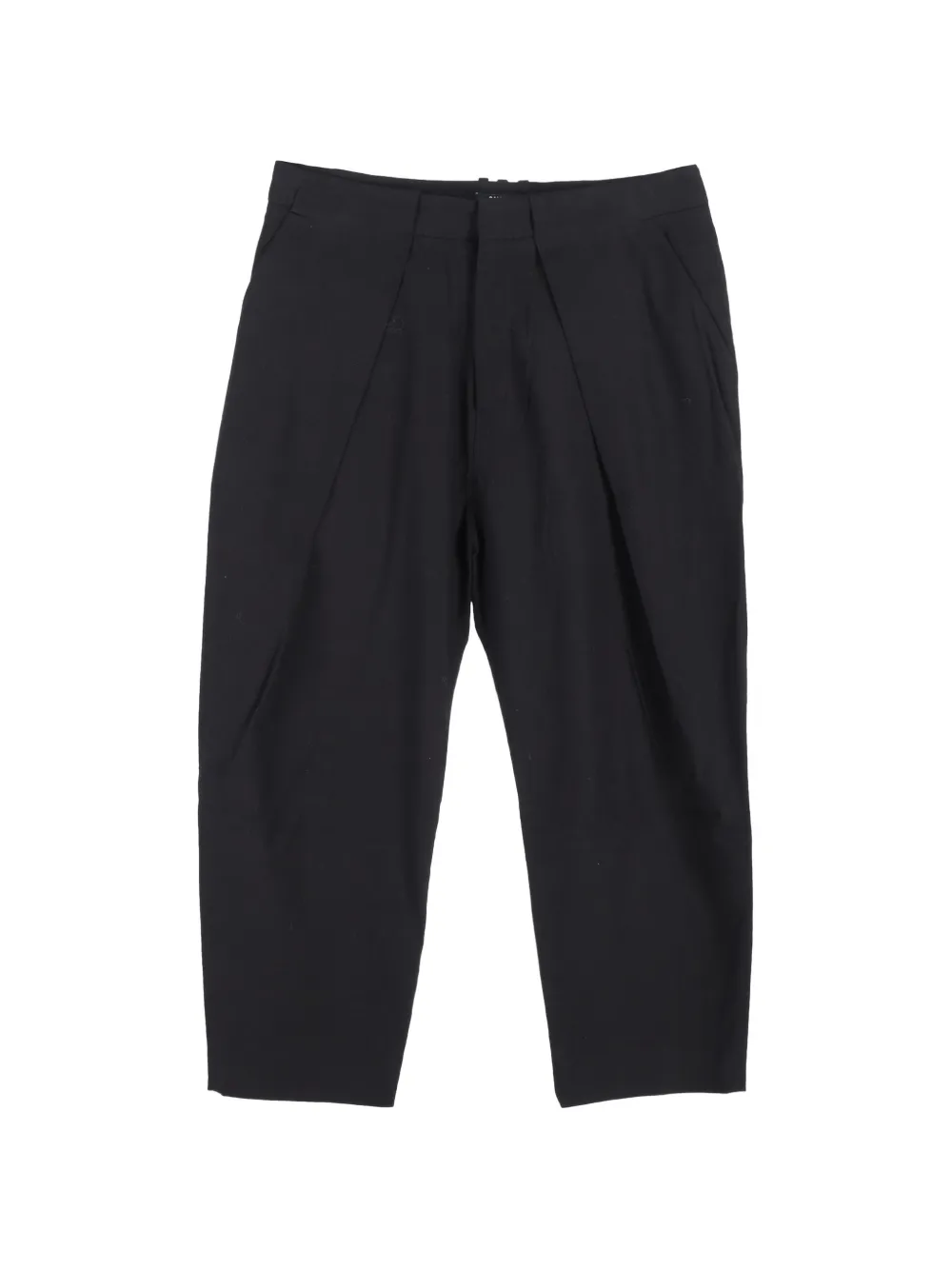 Balmain Pre-Owned draped straight-leg cropped trousers - Nero