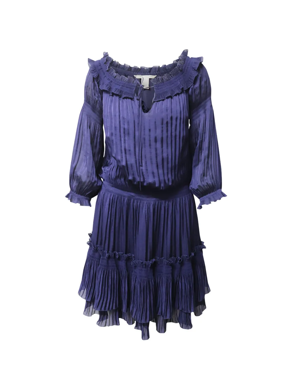 Diane Von Furstenberg Vintage Accordion pleated dress - Blu