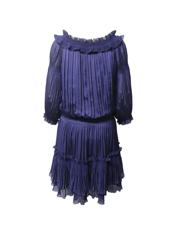 Diane Von Furstenberg Vintage Accordion Pleated Dress - Blue Diane Von Furstenberg Vintage Accordion Pleated Dress - Blue