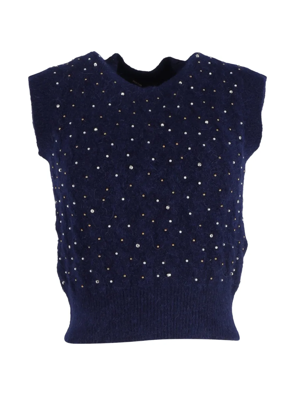 Maje crystal-embellishmnt vest - Blu