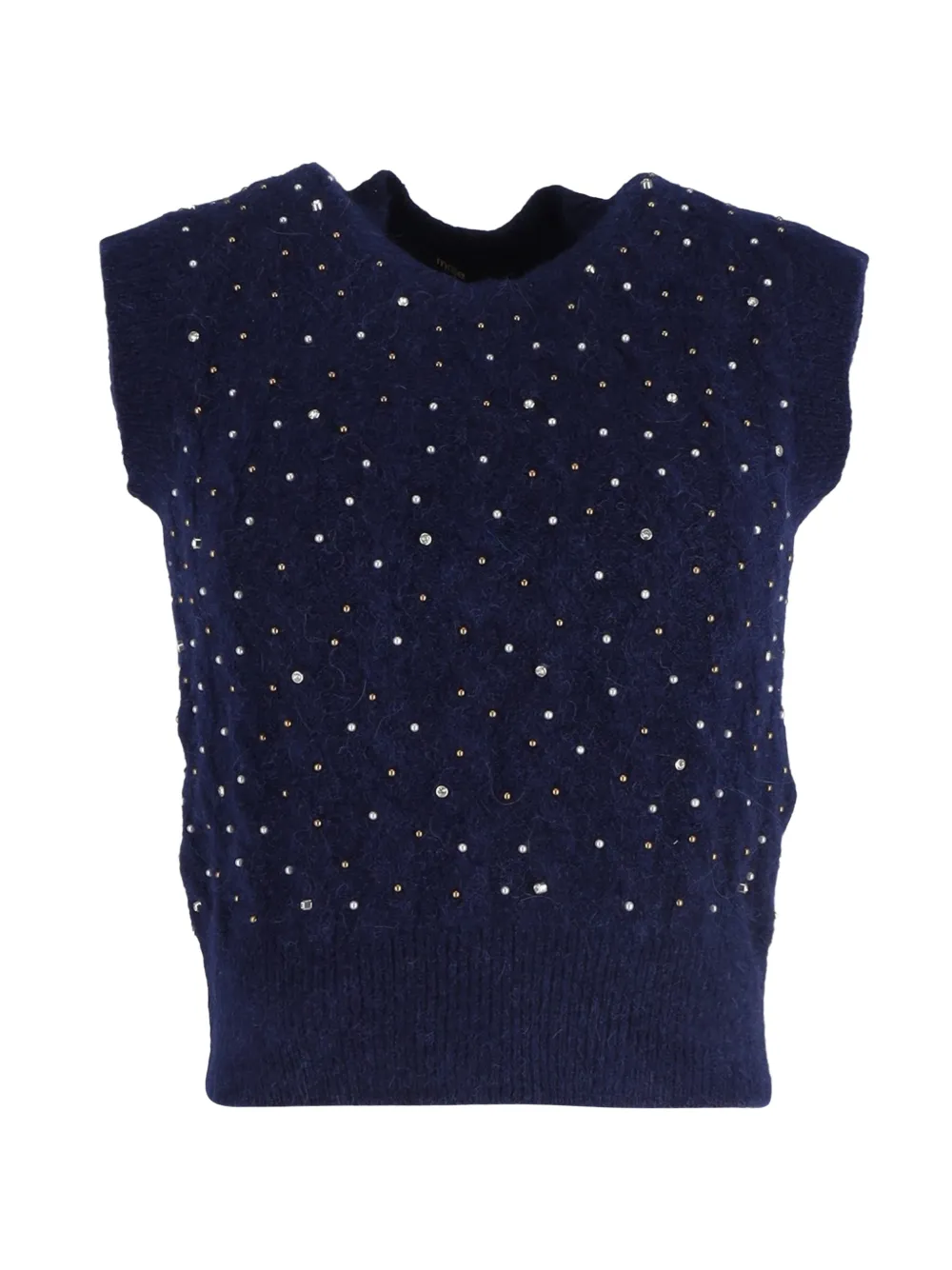 Maje crystal-embellishmnt vest - Blu