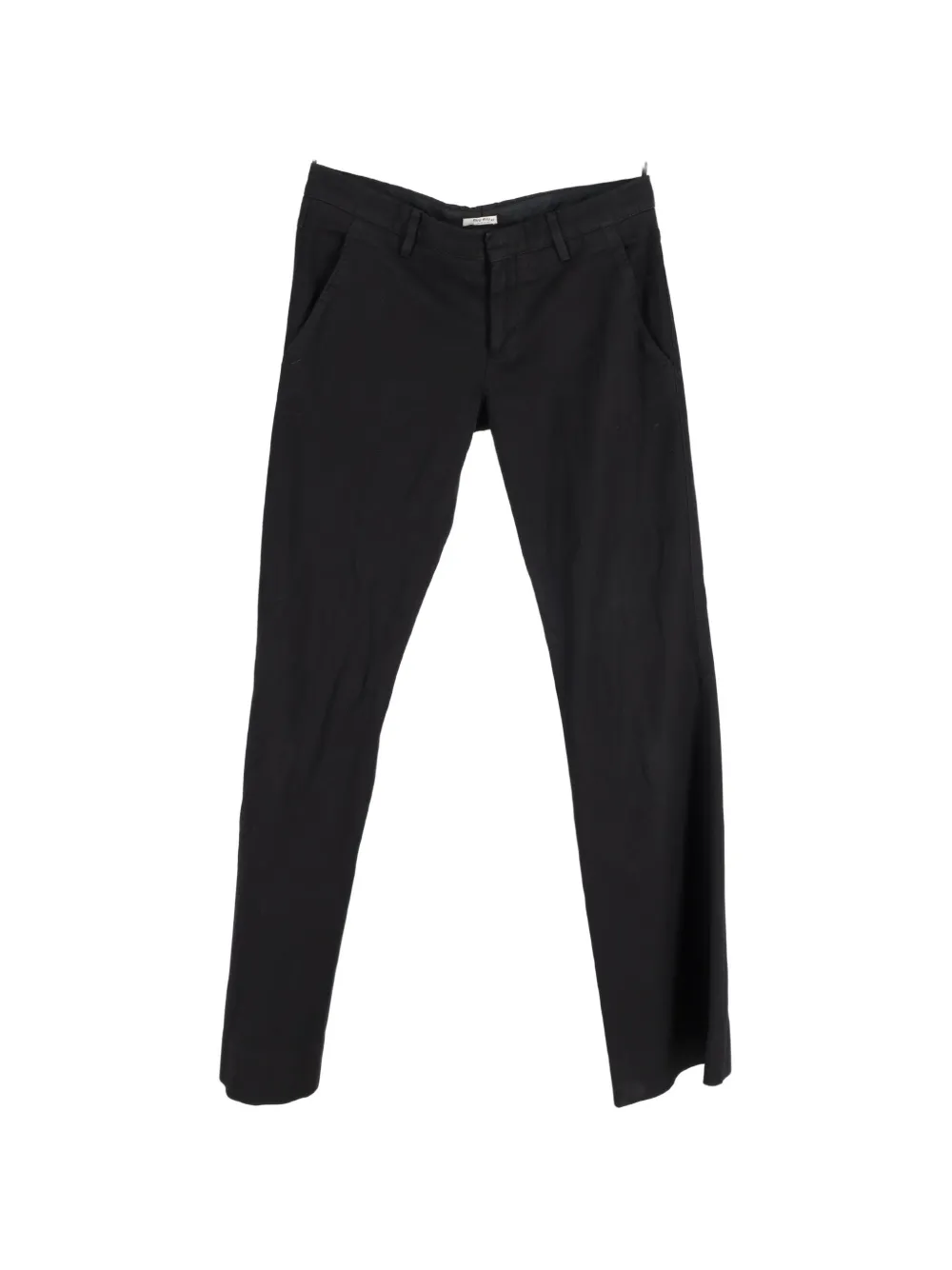 Pre-owned Miu Miu Low-waist Cotton Trousers In Black