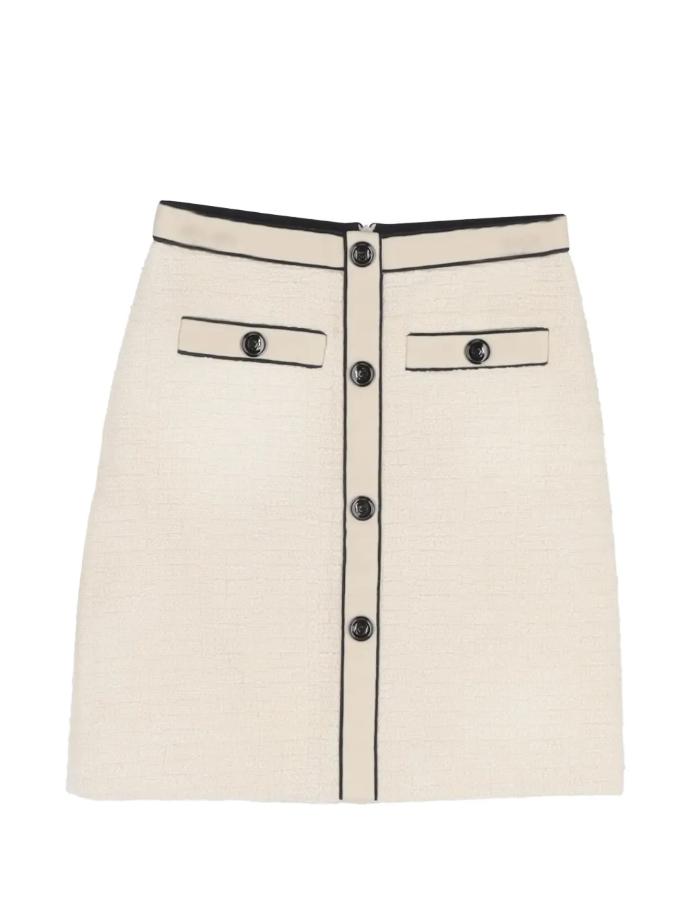 Maje button-embellished tweed mini skirt - Toni neutri