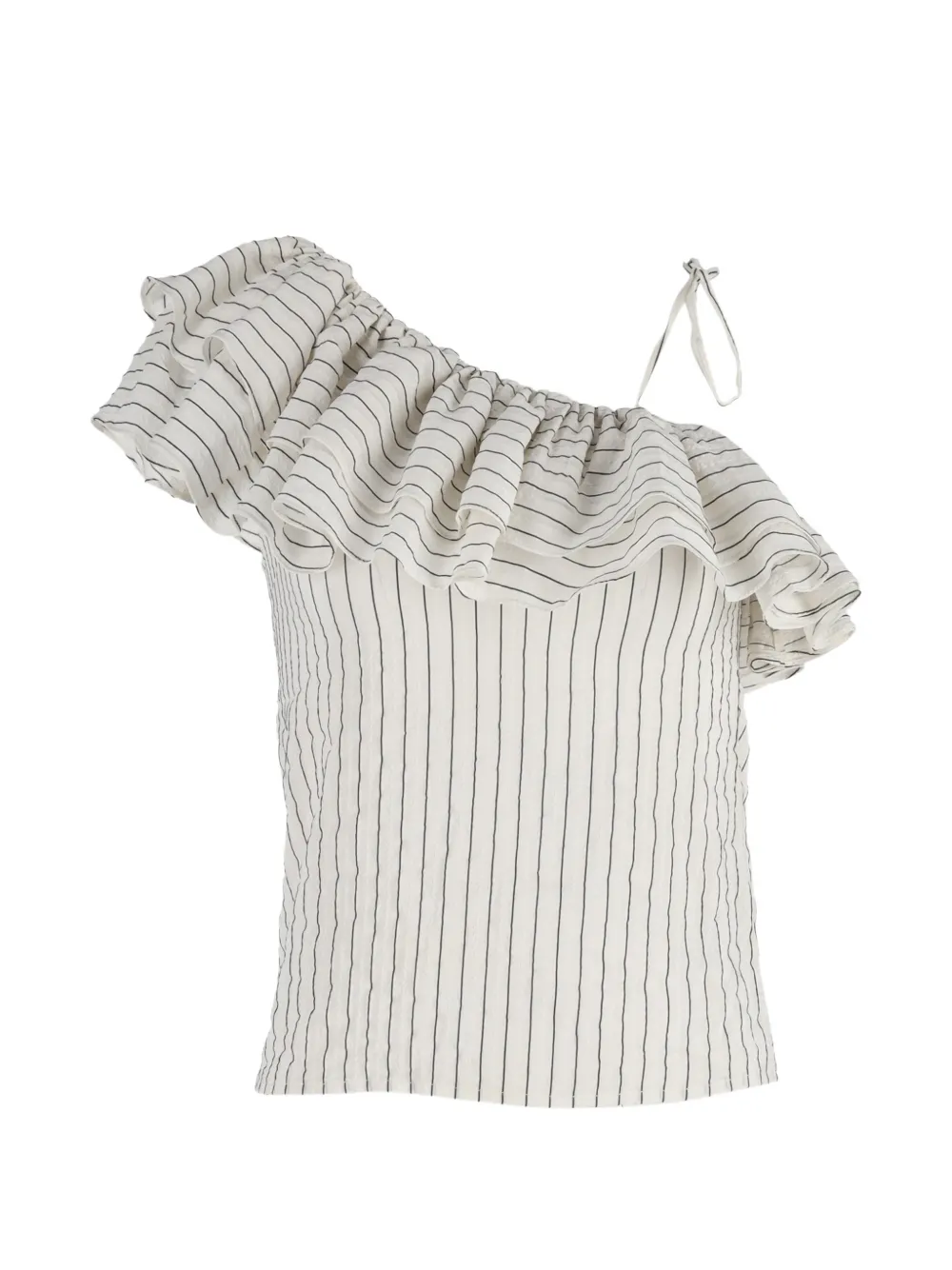 GANNI wilkie ruffled striped blouse - Toni neutri