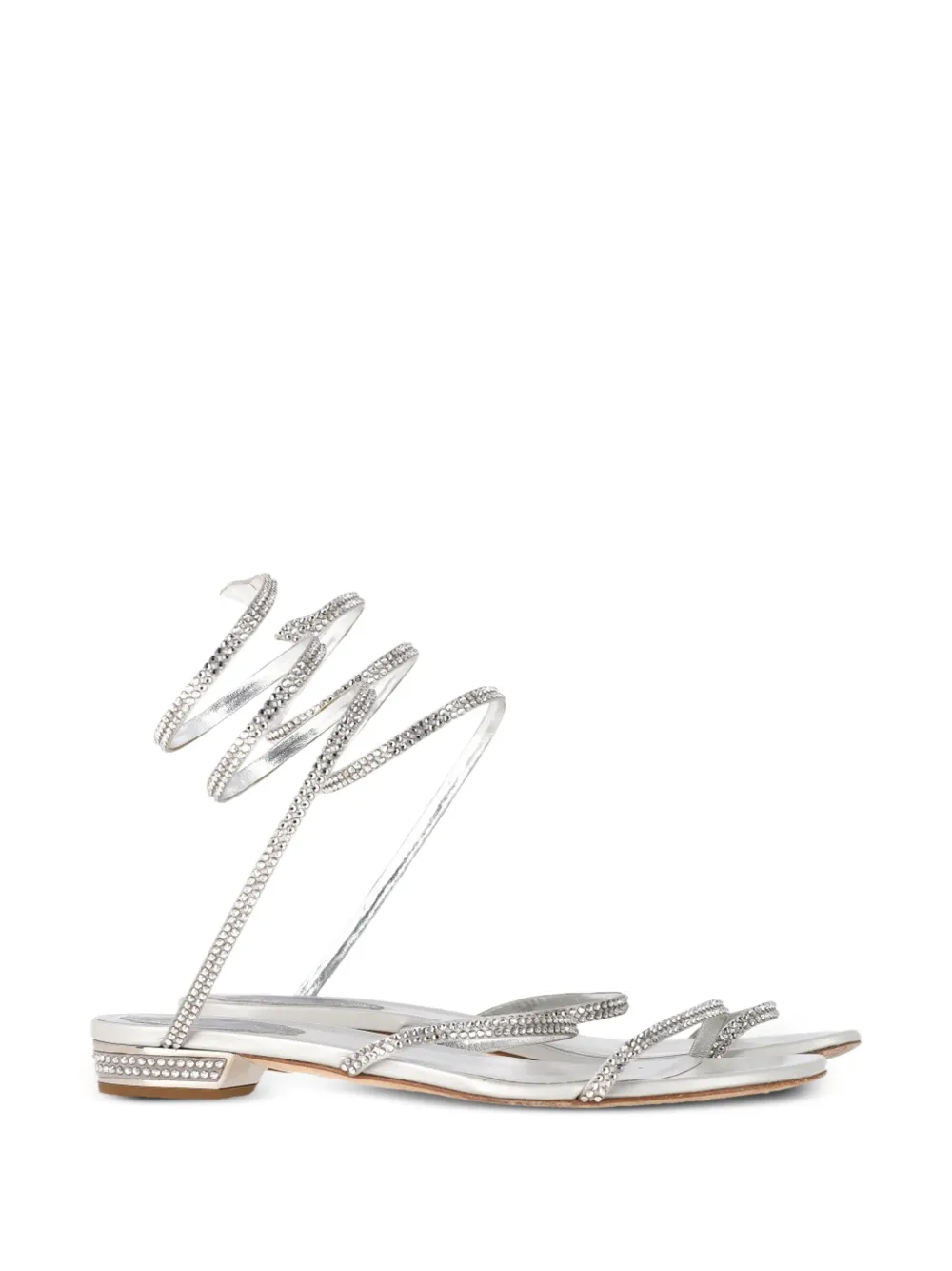 René Caovilla Cleo spiral leather sandals - Silber