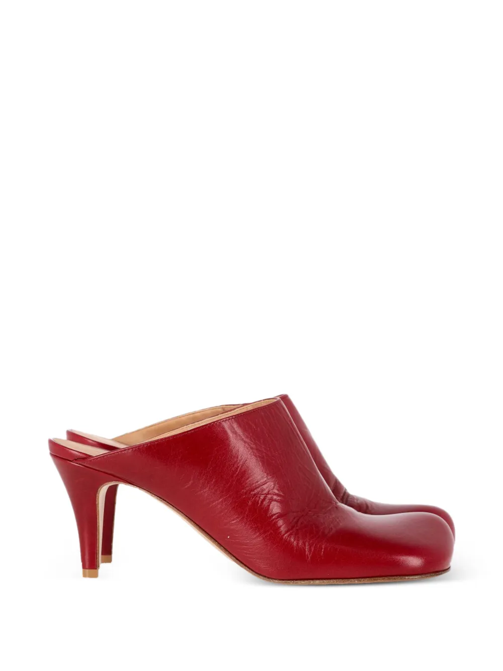 Bottega Veneta Pre-Owned round-toe leather mules - Rosso