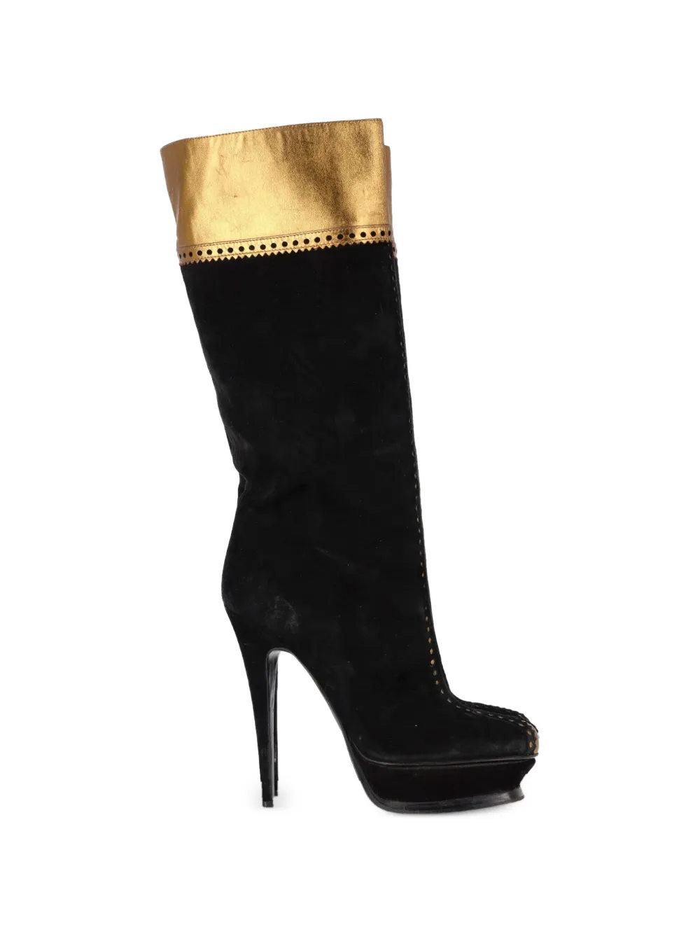Saint Laurent Pre-Owned panelled heeled boots - Schwarz