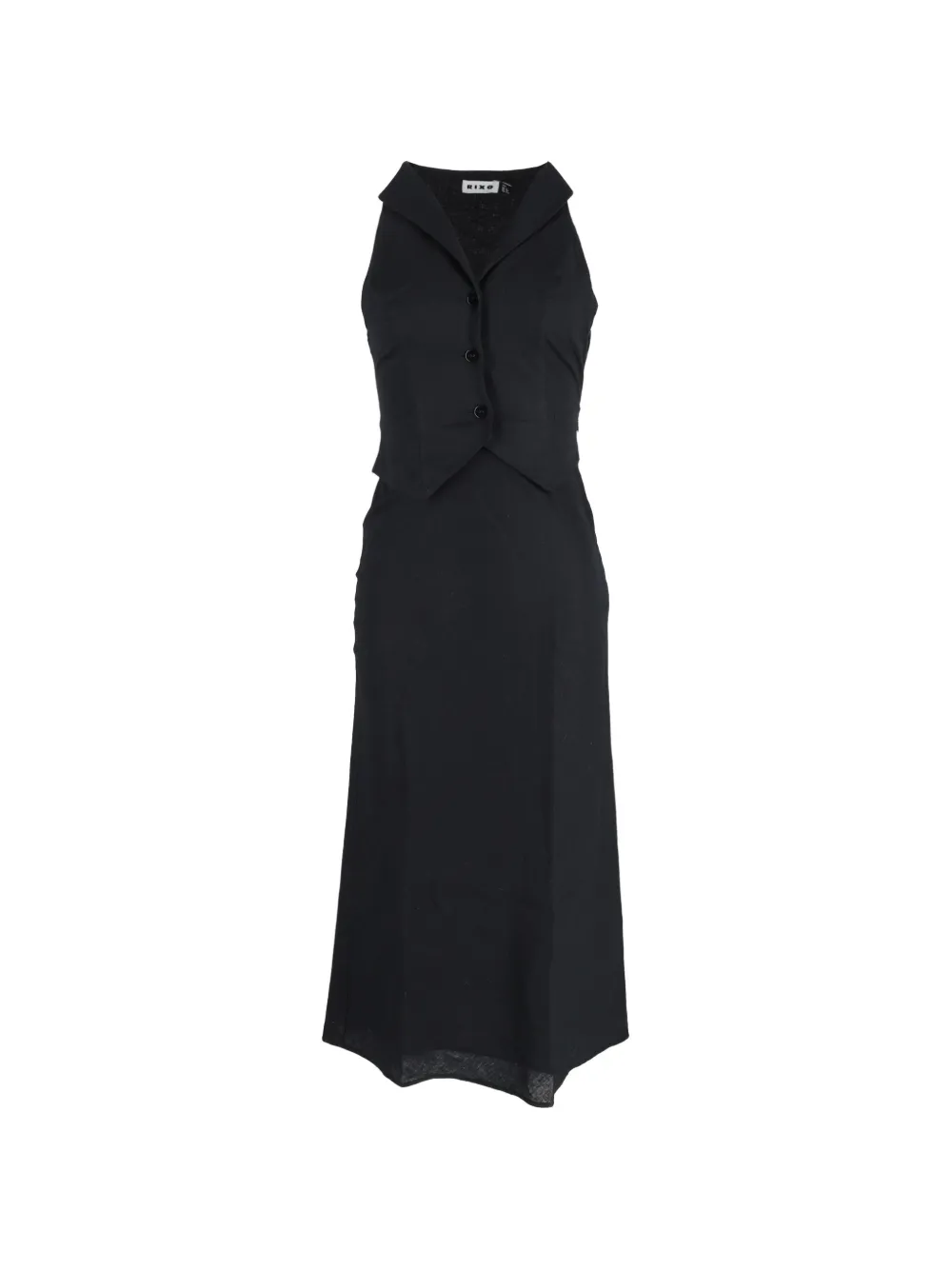 Rixo accent midi dress - Nero