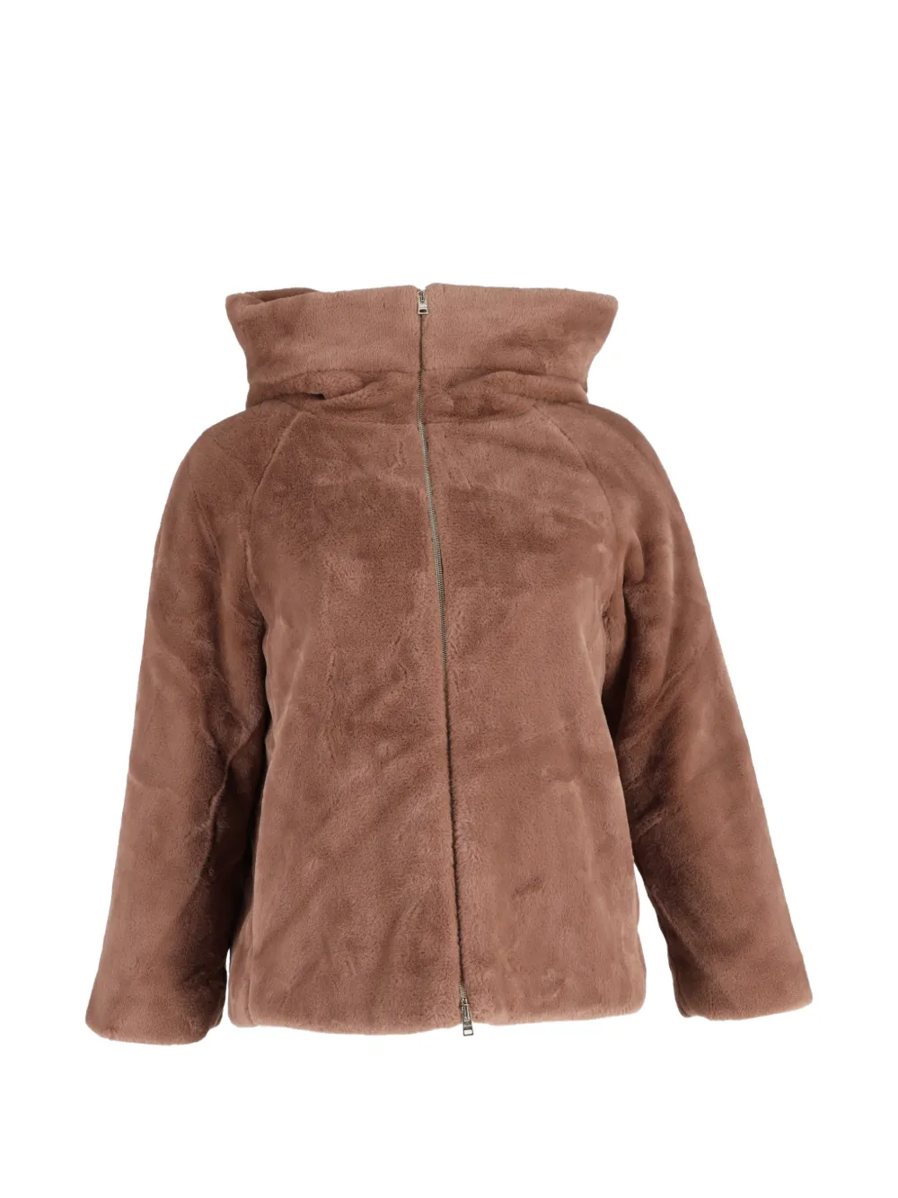 Herno hooded faux-fur jacket - Marrone