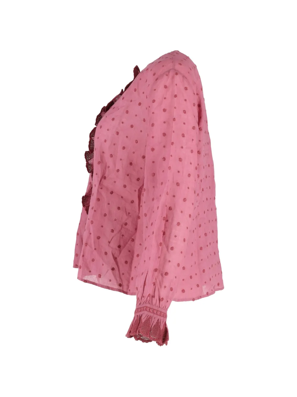Polka Dot Ruffle Blouse