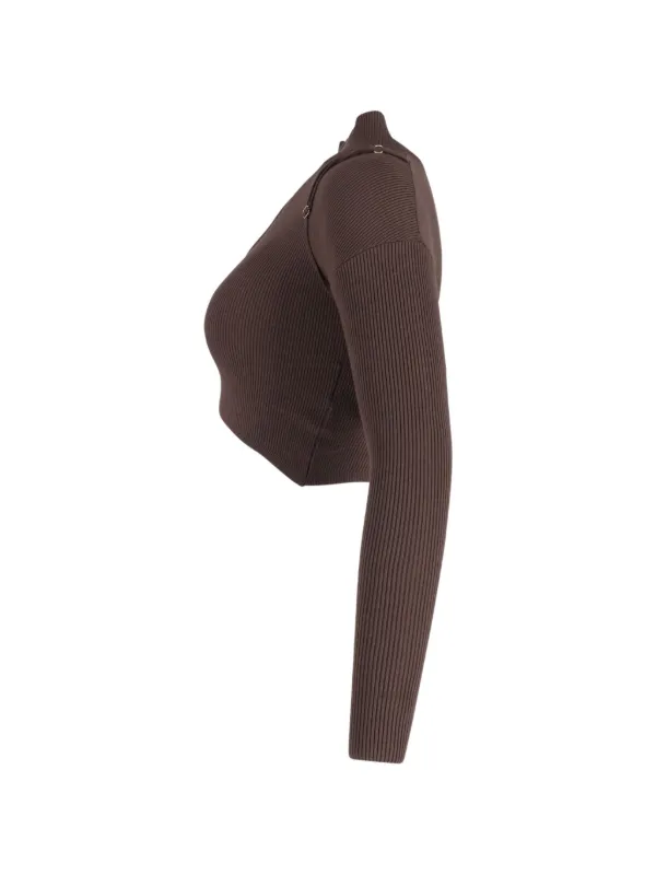 Jacquemus Pre-Owned ribbed-knit Sweater | Brown | FARFETCH