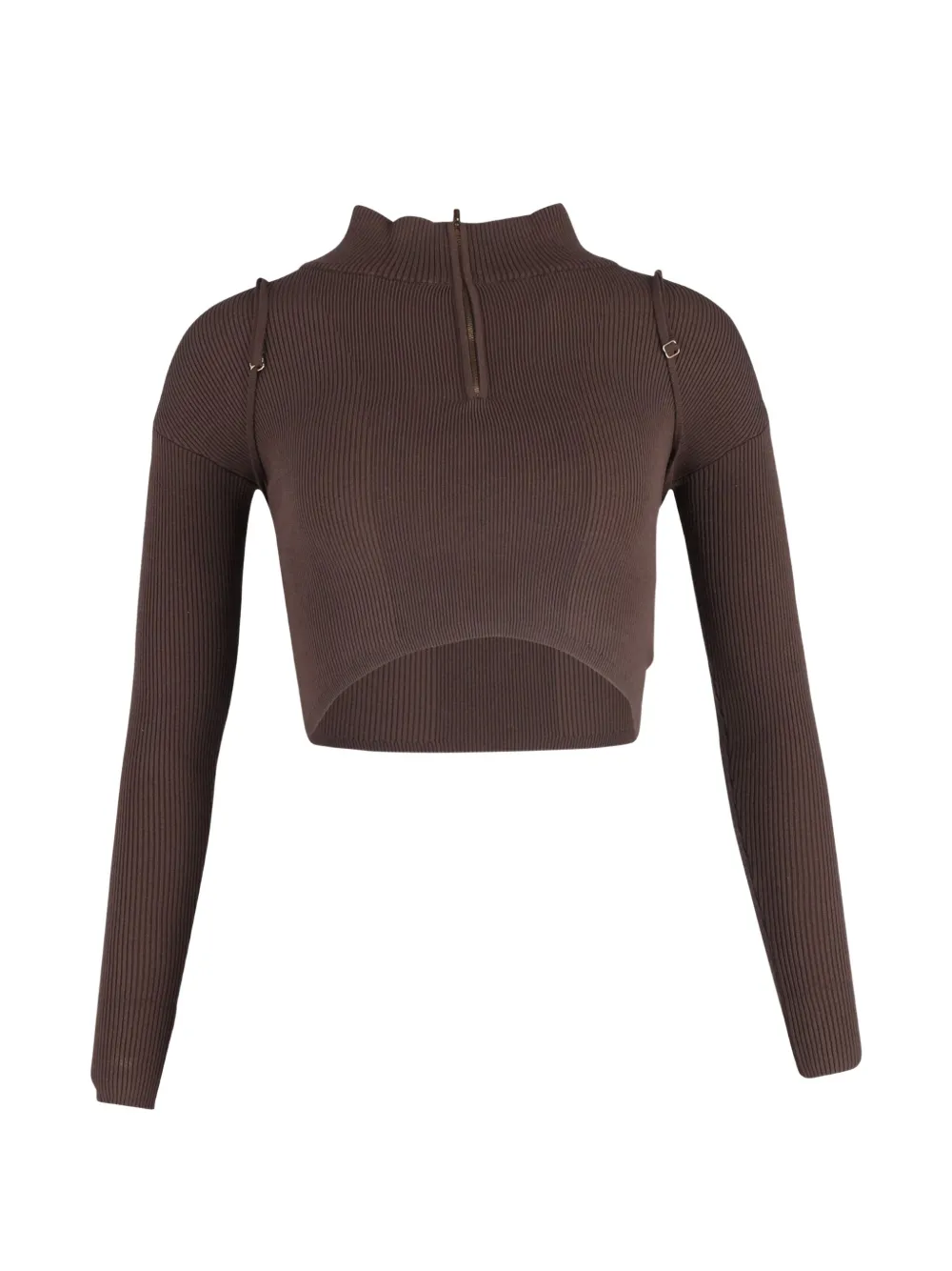 Jacquemus Pre-Owned ribbed-knit Sweater | Brown | FARFETCH