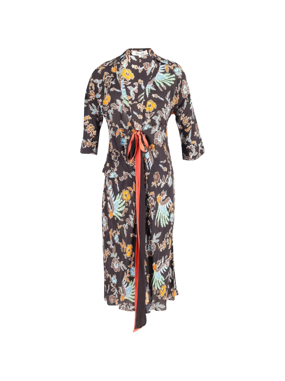 Diane Von Furstenberg Vintage Madalena floral-print wrap dress - Black